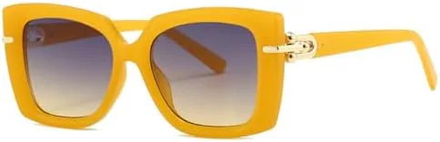 

Модные женские солнцезащитные очки квадратной формы с градиентным переходом цвета и защитой от УФ-излучения UV400 MTZJH, Yellow Gray Yellow