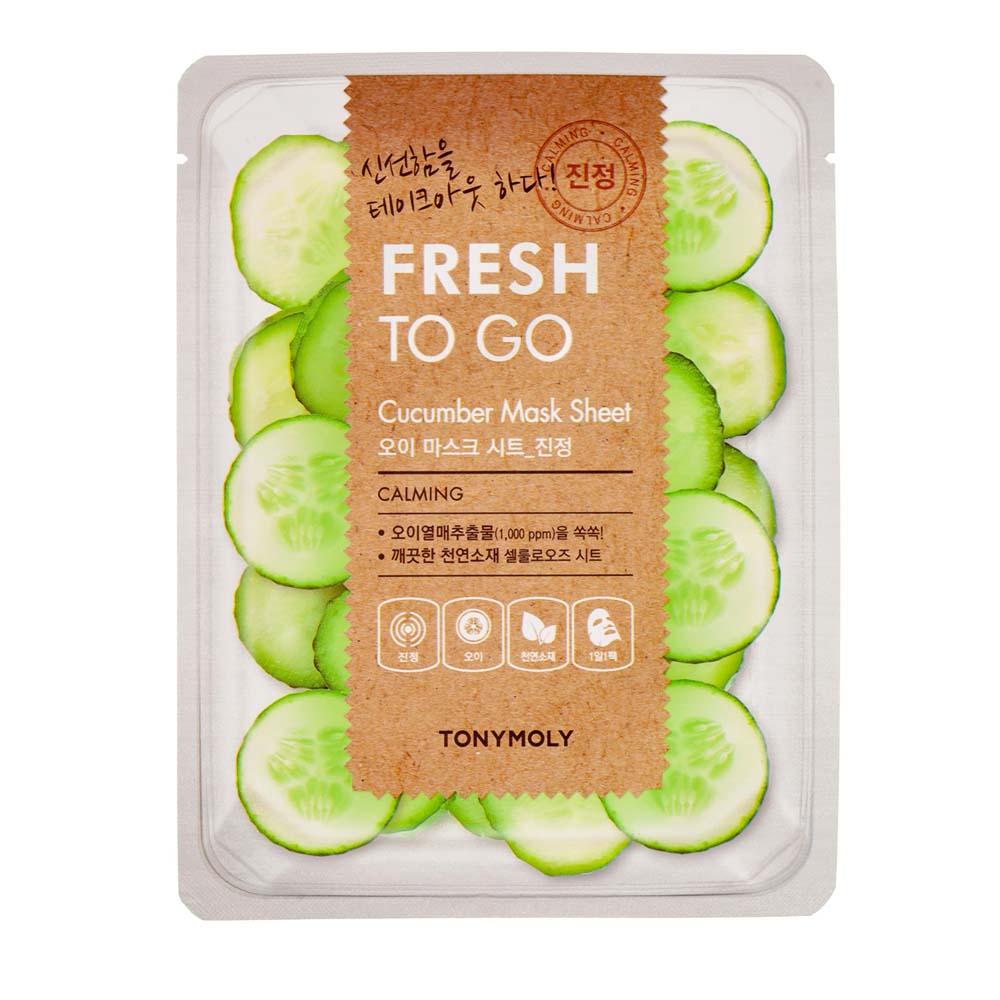 

Тканевая маска с экстрактом огурца fresh to go cucumber mask sheet Tonymoly, количество 1 шт.