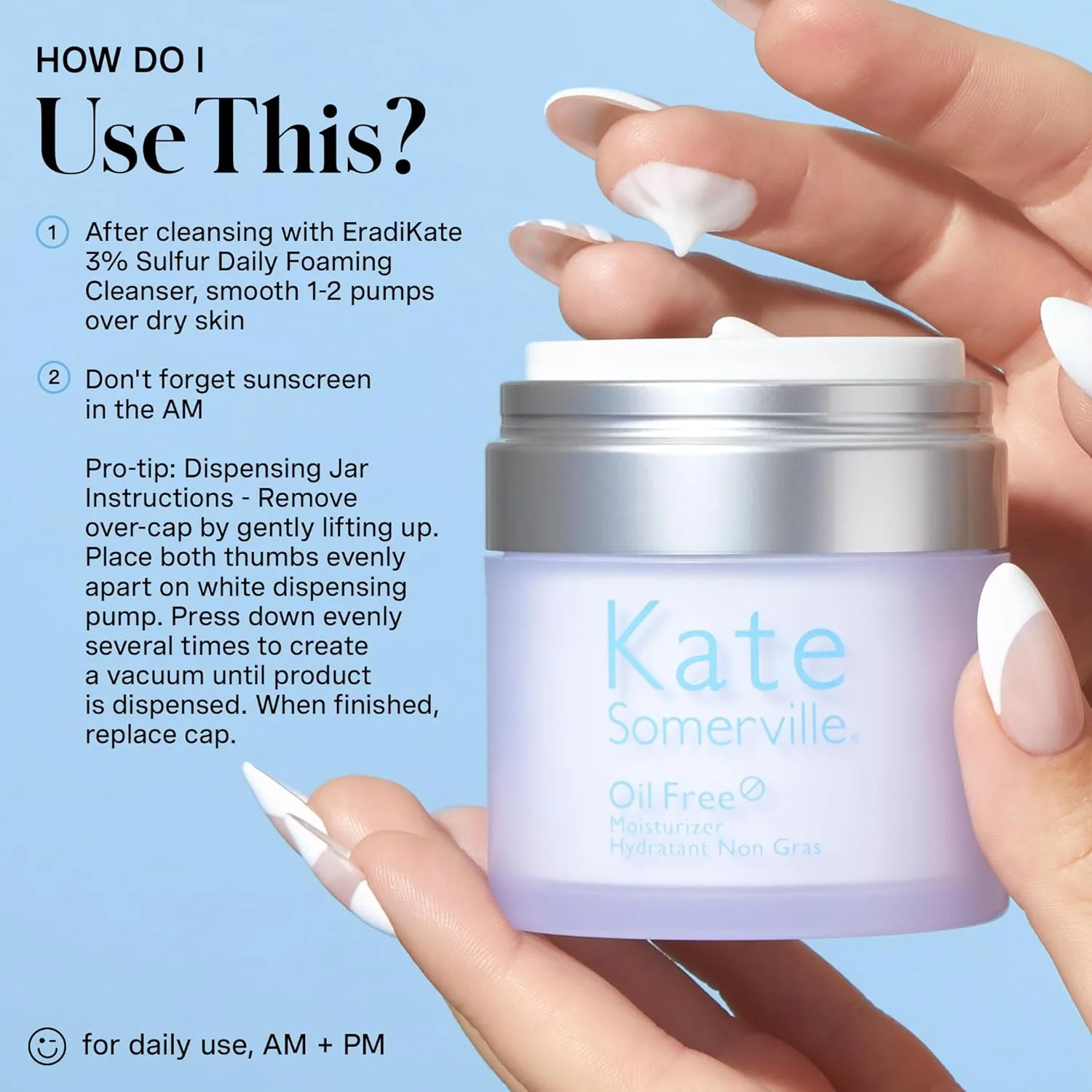 Увлажняющий крем Kate Somerville Oil Free Moisturizer - клинически разработанный крем для жирной кожи лица, легкий и увлажняющий, для ежедневного контроля жирности, 48 мл., Red — фото 4