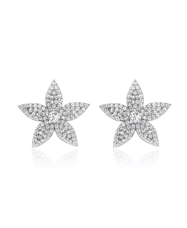 

Серьги-Цветы Suzy Levian из стерлингового серебра с кубическим цирконием Suzy Levian New York, silver