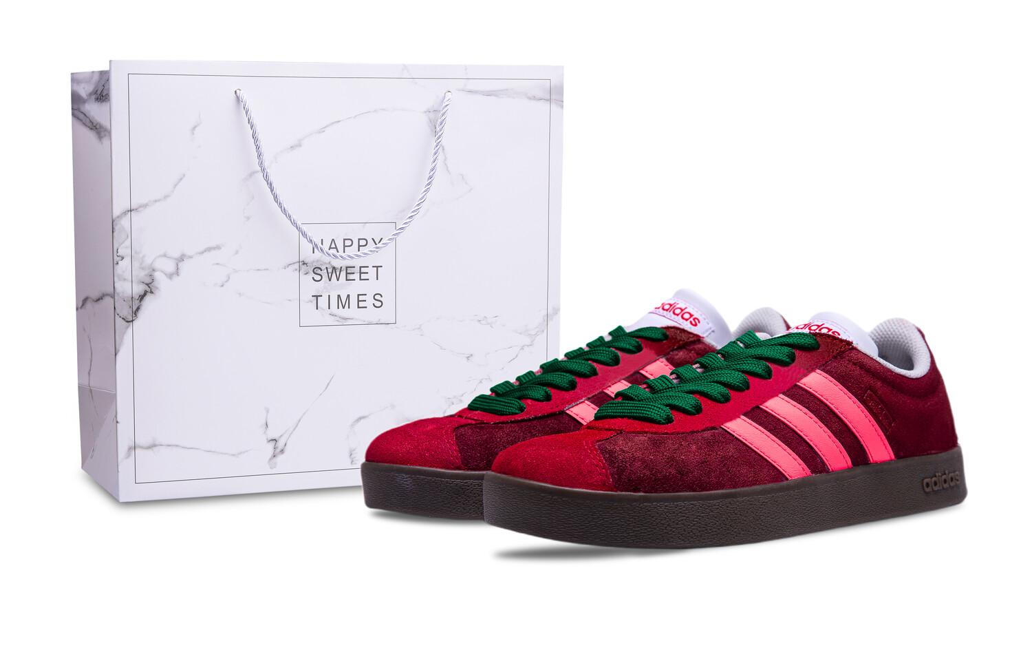 

Кроссовки adidas neo Vl Court Classic Skateboarding Shoes Unisex Low-top Track Red/Mystic Red/Fir/Metallic Silver, красный