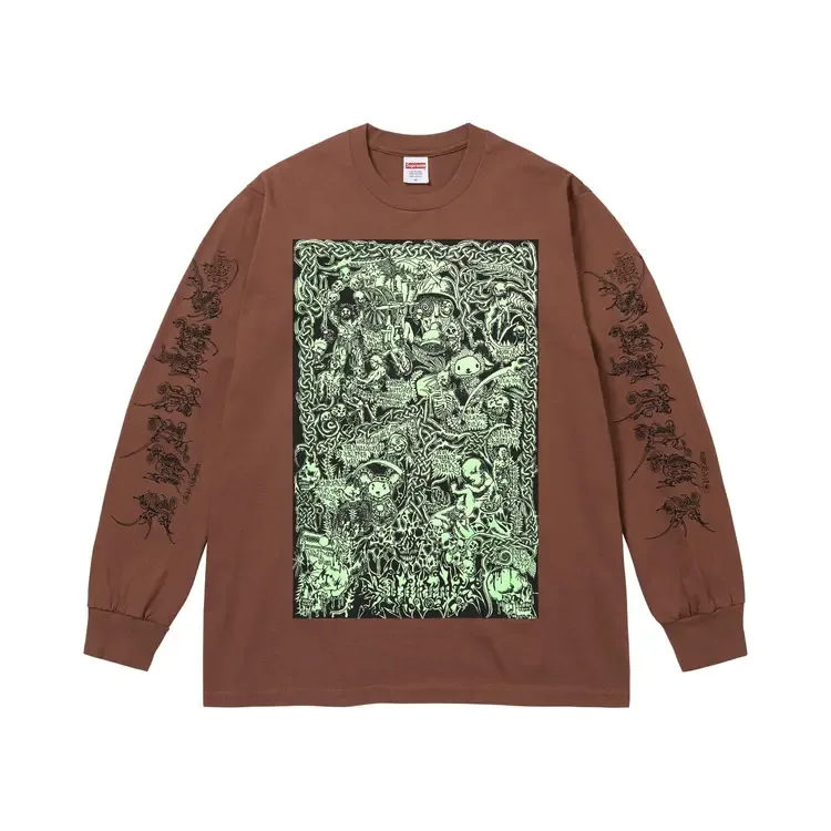 Футболка с длинными рукавами Supreme Wombat, коричневая
