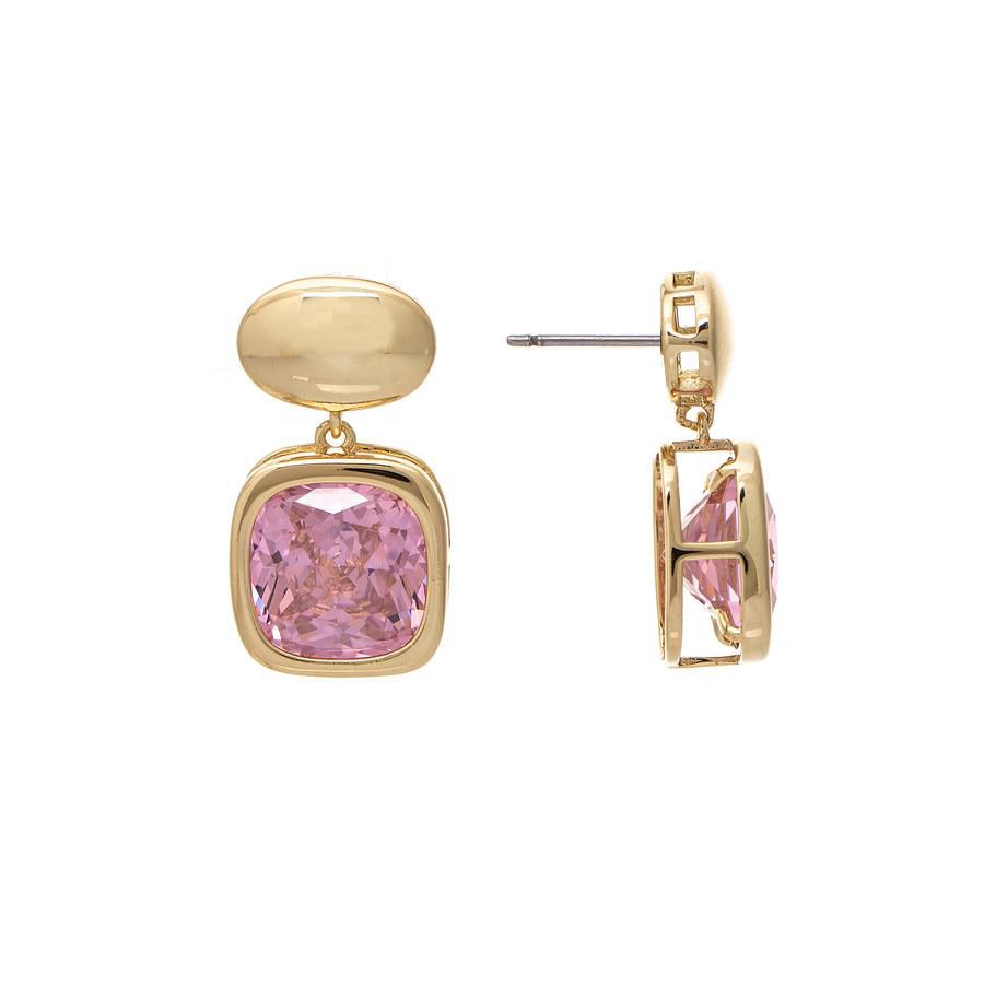 

Розовые серьги-подвески в оправе Rivka Friedman, Gold with pink