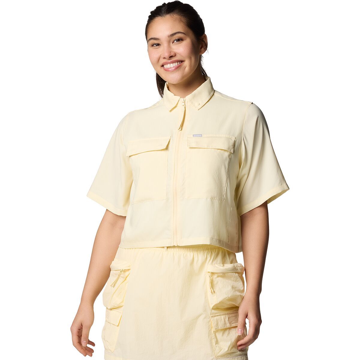 

Укороченная рубашка утилитарного кроя с коротким рукавом Columbia, цвет lemon wash