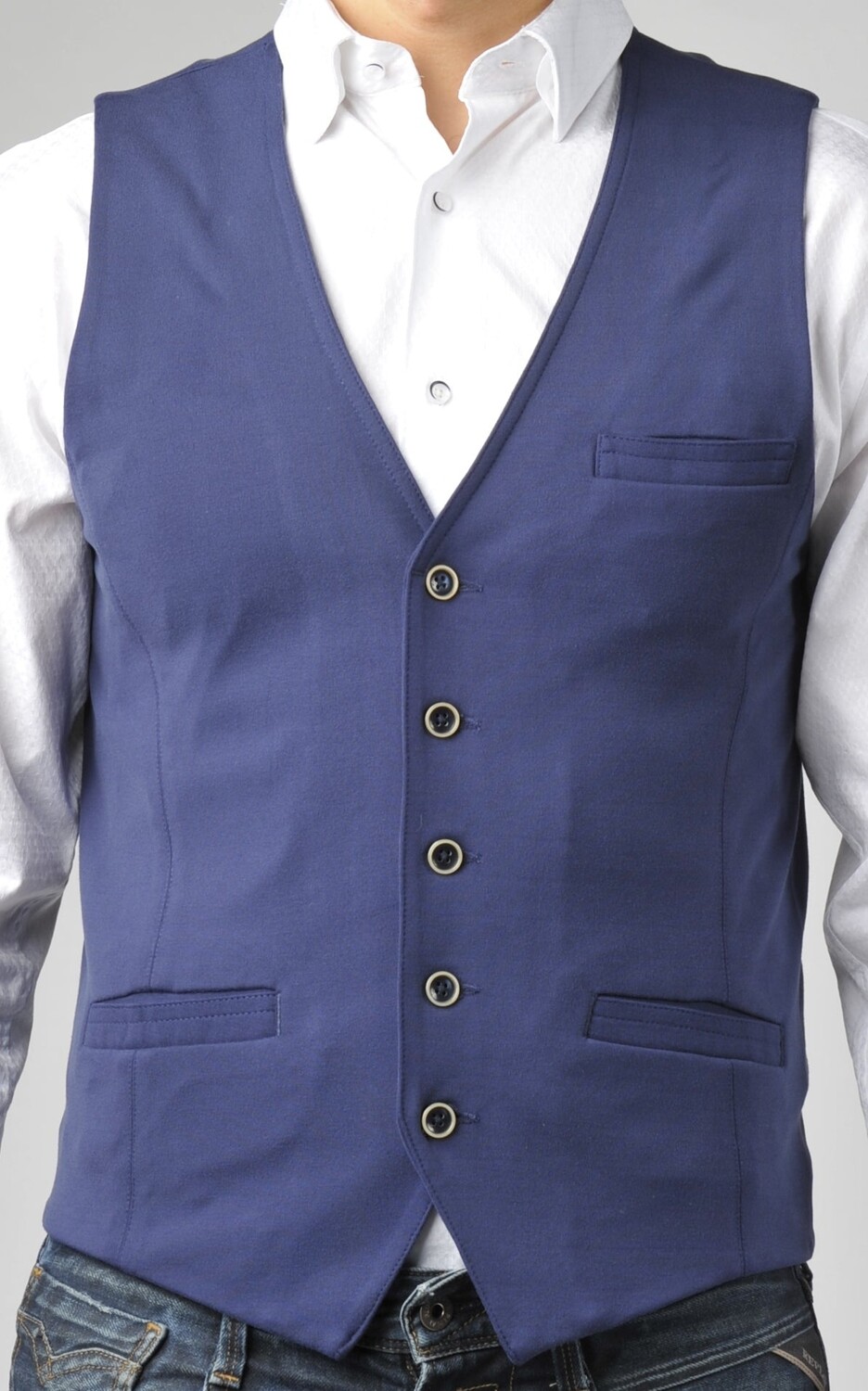 

Темно-синий вязаный жилет Punto Milano Luchiano Visconti, цвет Navy Blue
