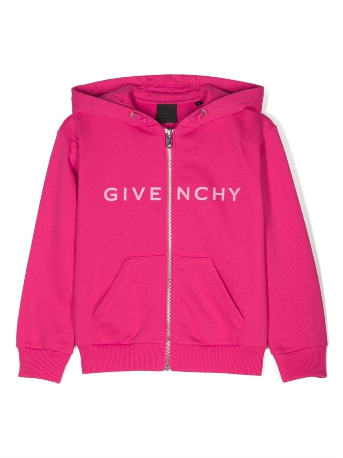 

Givenchy Kids куртка на молнии с капюшоном и логотипом, розовый
