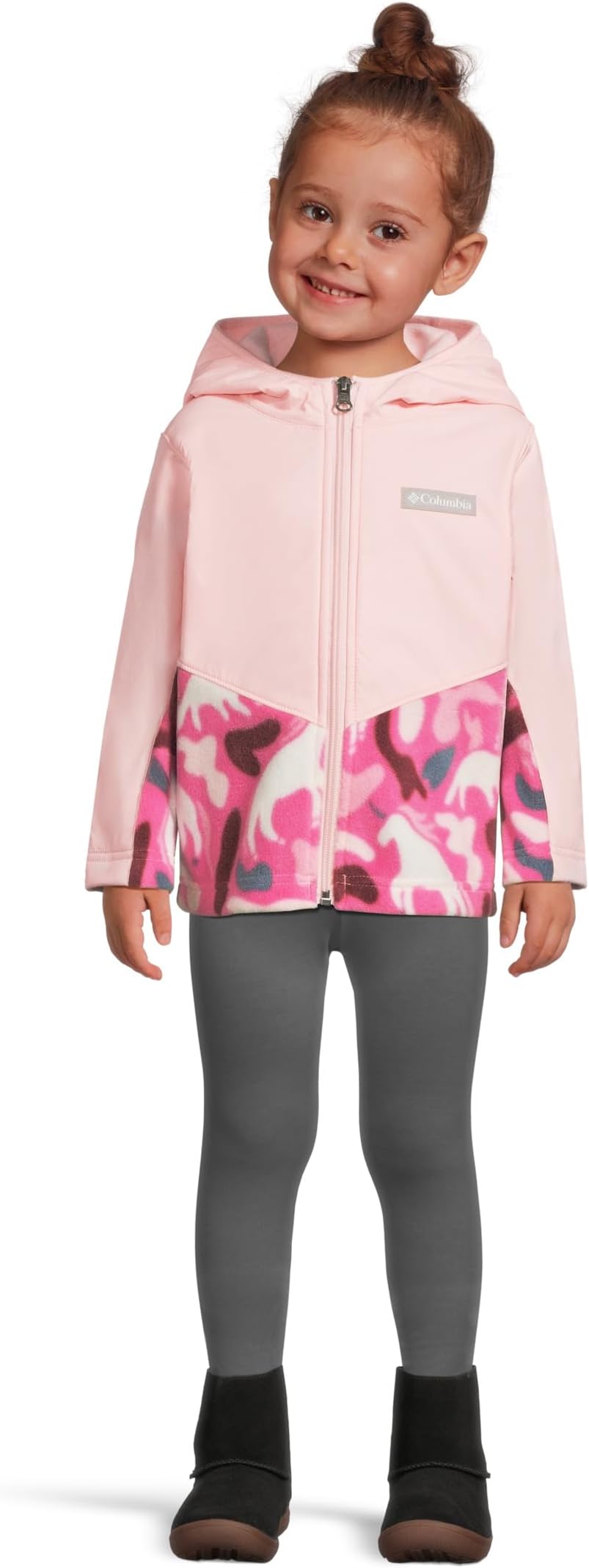 Худи Columbia Kids Steens Mountain II Overlay Hoodie, цвет Pink Ice Uniflauge/Satin Pink — фото 4