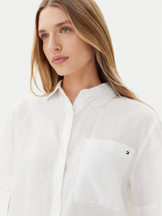 Свободная рубашка WW0WW44720 Tommy Hilfiger, белый — фото 4