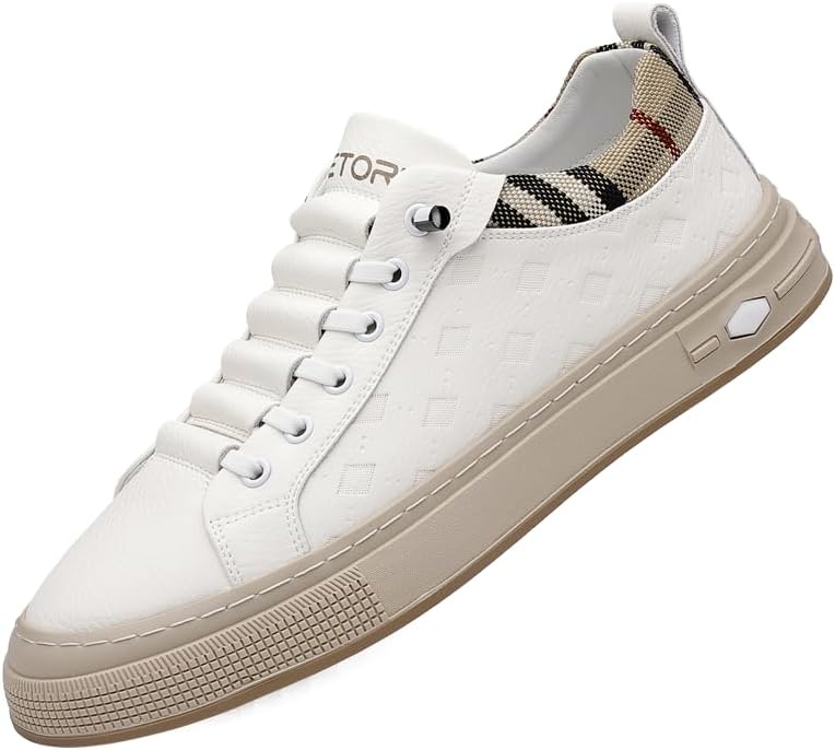 

Мужские осенние новые модные повседневные кроссовки из натуральной кожи, дышащие, с тонкой кожей, противоскользящие, легкие, низкие, на шнуровке, для ходьбы и спорта Lhyxu, белый