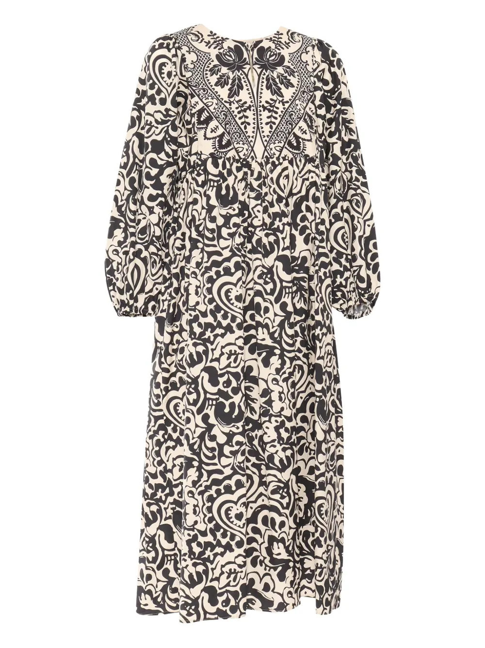 

Платье миди с вышивкой и принтом Weekend Max Mara, черный