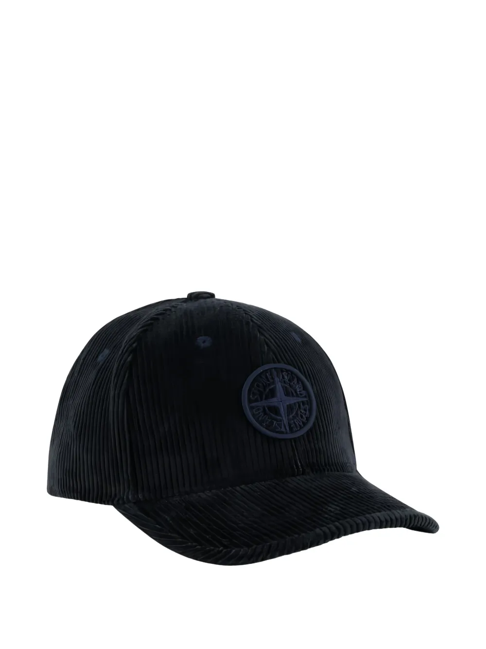 

Бейсболка из вельвета с вышитым логотипом Stone Island Junior, синий