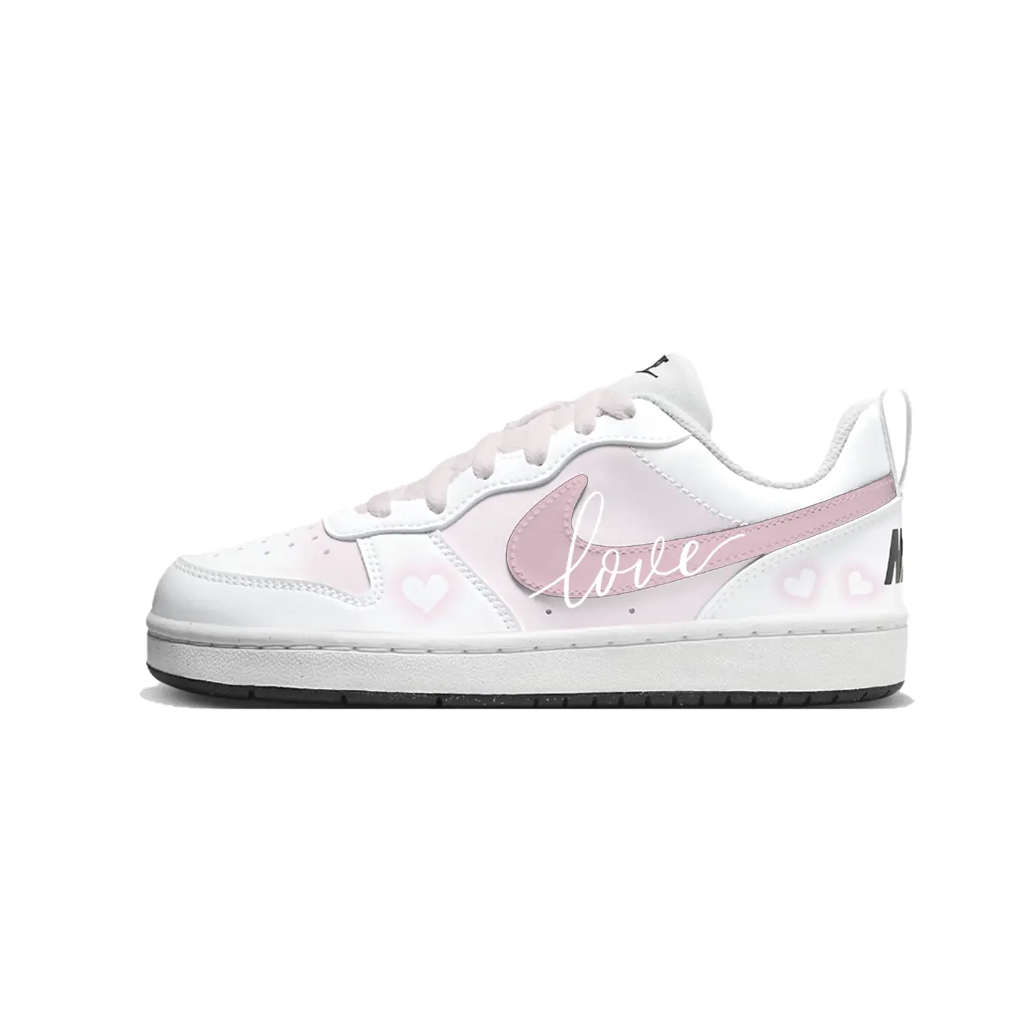 

Nike Кроссовки для скейтбординга Court Borough Powder Mist Sweetheart дышащие низкие детские White