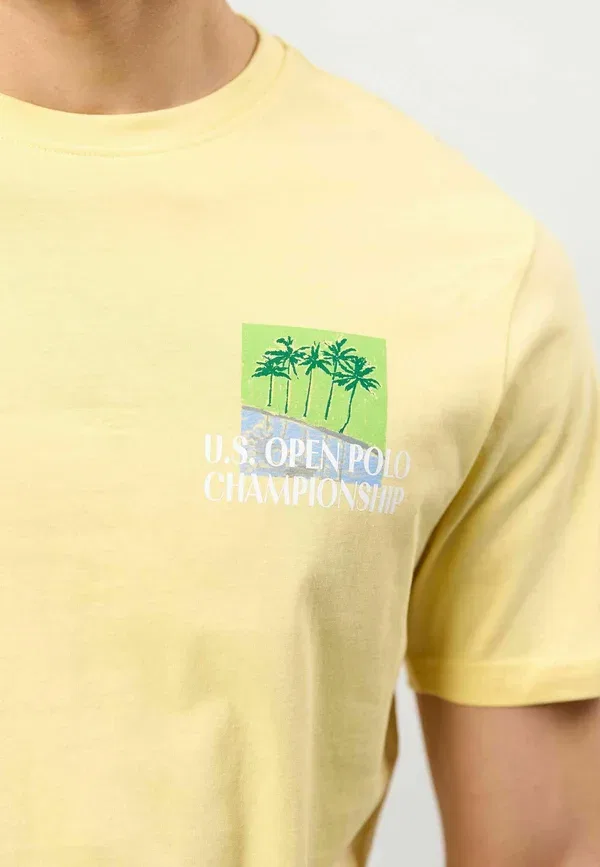 Футболка с принтом Umdalha U.S. Polo Assn., бледно-банановый — фото 4