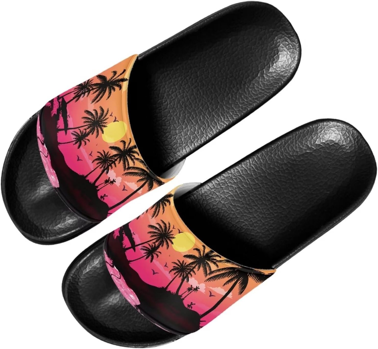 

Сандалии Forchrinse Tie Dye с принтом морской черепахи для мужчин и женщин, стильные летние тапочки с животным рисунком для дома и душа, Hawaiian Palm Watercolor Sky