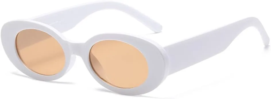 

Овальные солнцезащитные очки для женщин и мужчин, роскошные, маленькие, в стиле ретро, ​​винтажные, модные, женские очки UV400, SUN176 Generic, White Brown