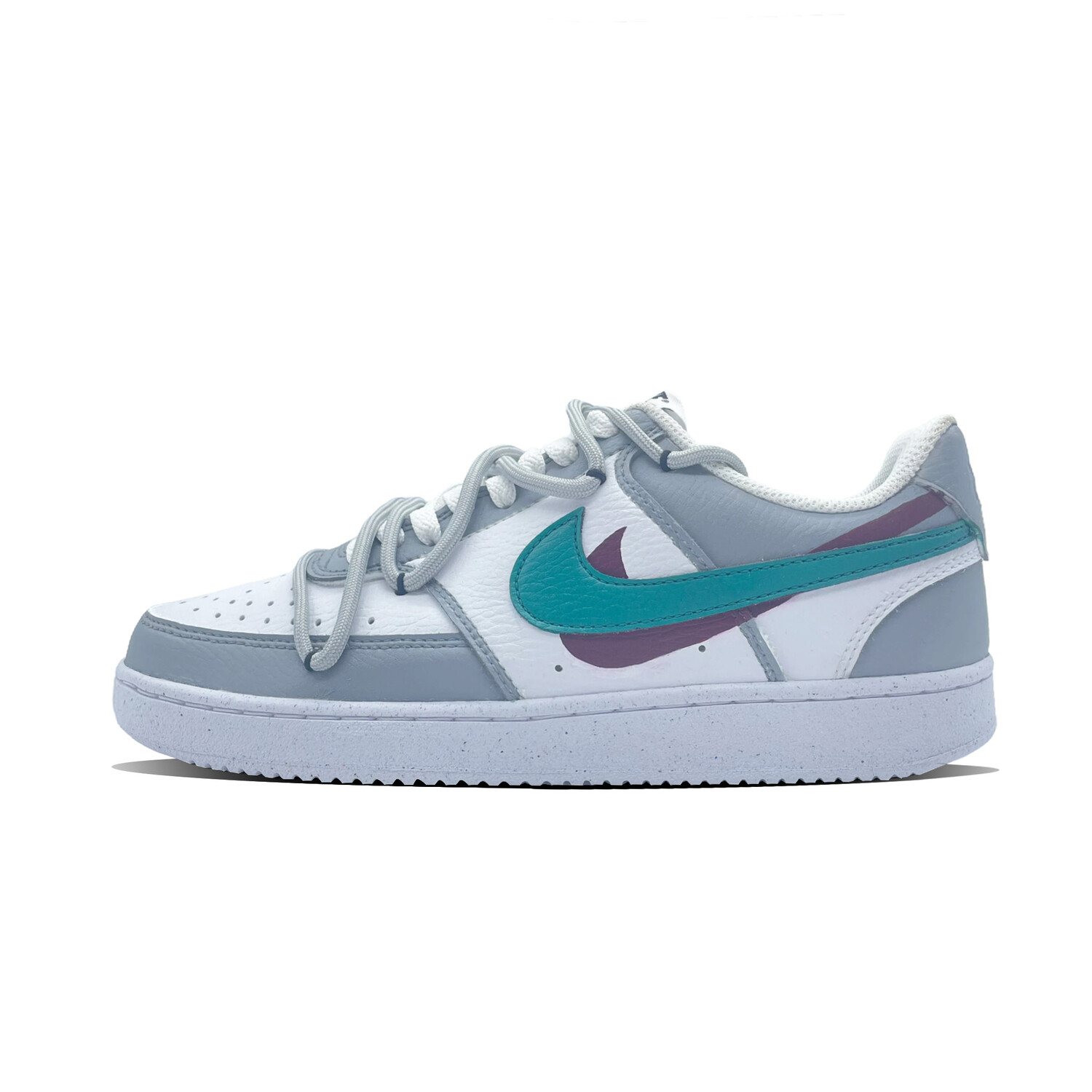 

Кроссовки Nike Court Vision 1 Skateboarding Shoes Women's Low-top Grey/white, серебряный, Серый, Кроссовки Nike Court Vision 1 Skateboarding Shoes Women's Low-top Grey/white, серебряный