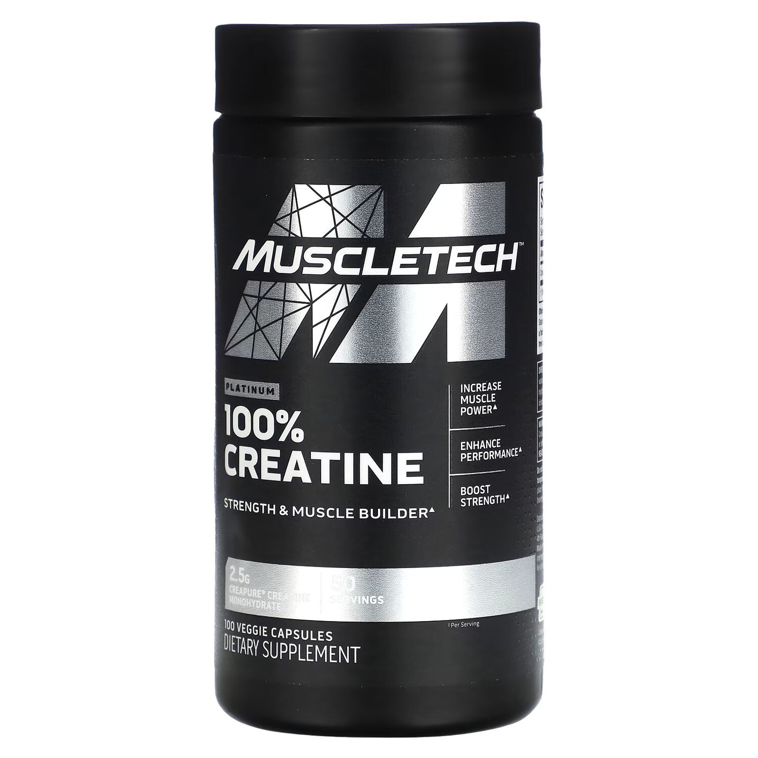 

Платиновый 100% креатин, 100 растительных капсул Muscletech