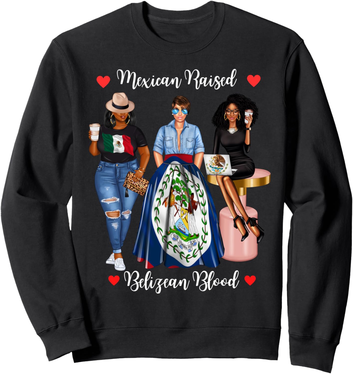 

Толстовка с изображением афро-белизского, афро-мексиканского флага Lush Mexican Raised, черный