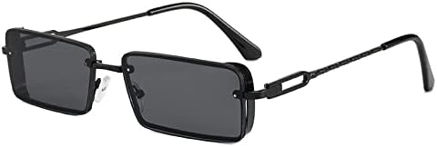 

Мужские солнцезащитные очки в винтажном стиле, серебристо-серые с градиентом, маленькие прямоугольные, женские солнцезащитные очки с защитой от УФ-излучения UV400 MTZJH, C01 Black Gray