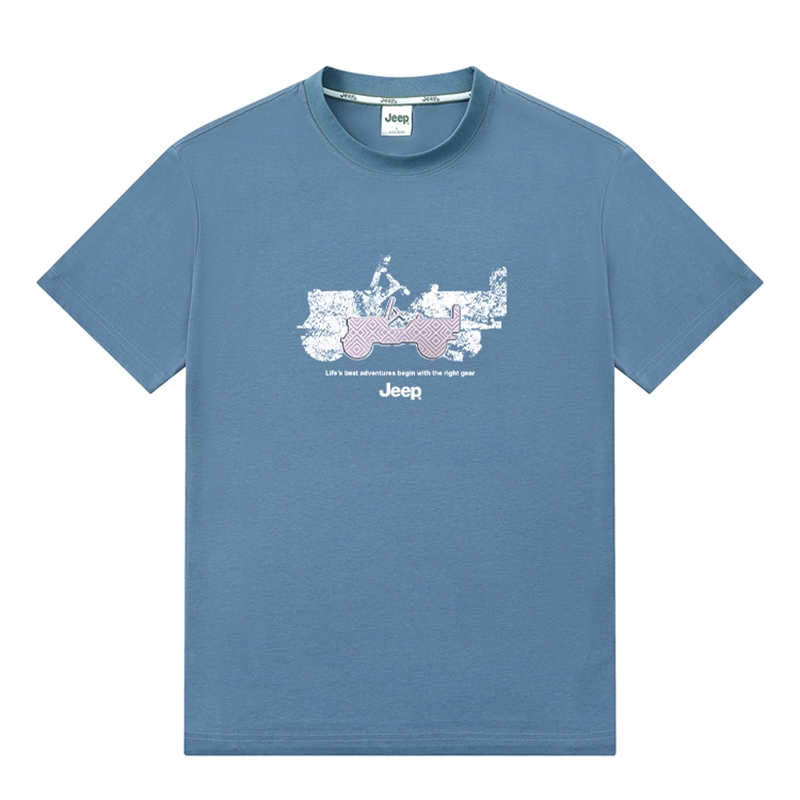 

Футболка Unisex Crew Neck Moderate Heavyweight Jeep, серый синий