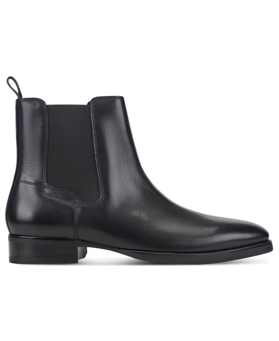 Мужские повседневные ботинки Raymond без шнурков Kenneth Cole New York, Black Leather — фото 2