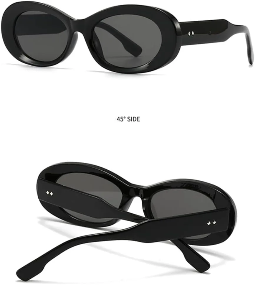 

Популярные модные овальные женские солнцезащитные очки класса люкс, винтажные мужские солнцезащитные очки с градиентной расцветкой в ​​стиле панк SZVVBKK, Black Clear