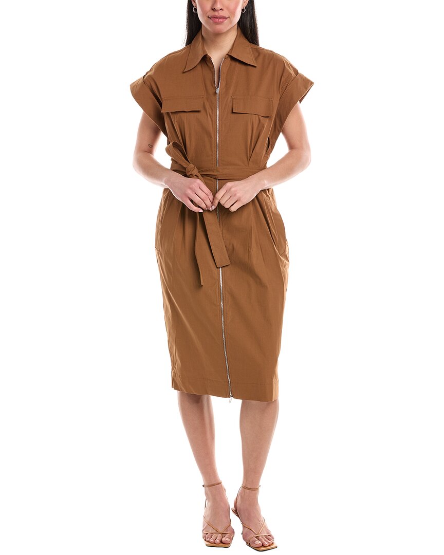 

A.L.C. Thea Застегивающаяся спереди платье-рубашка, коричневый
