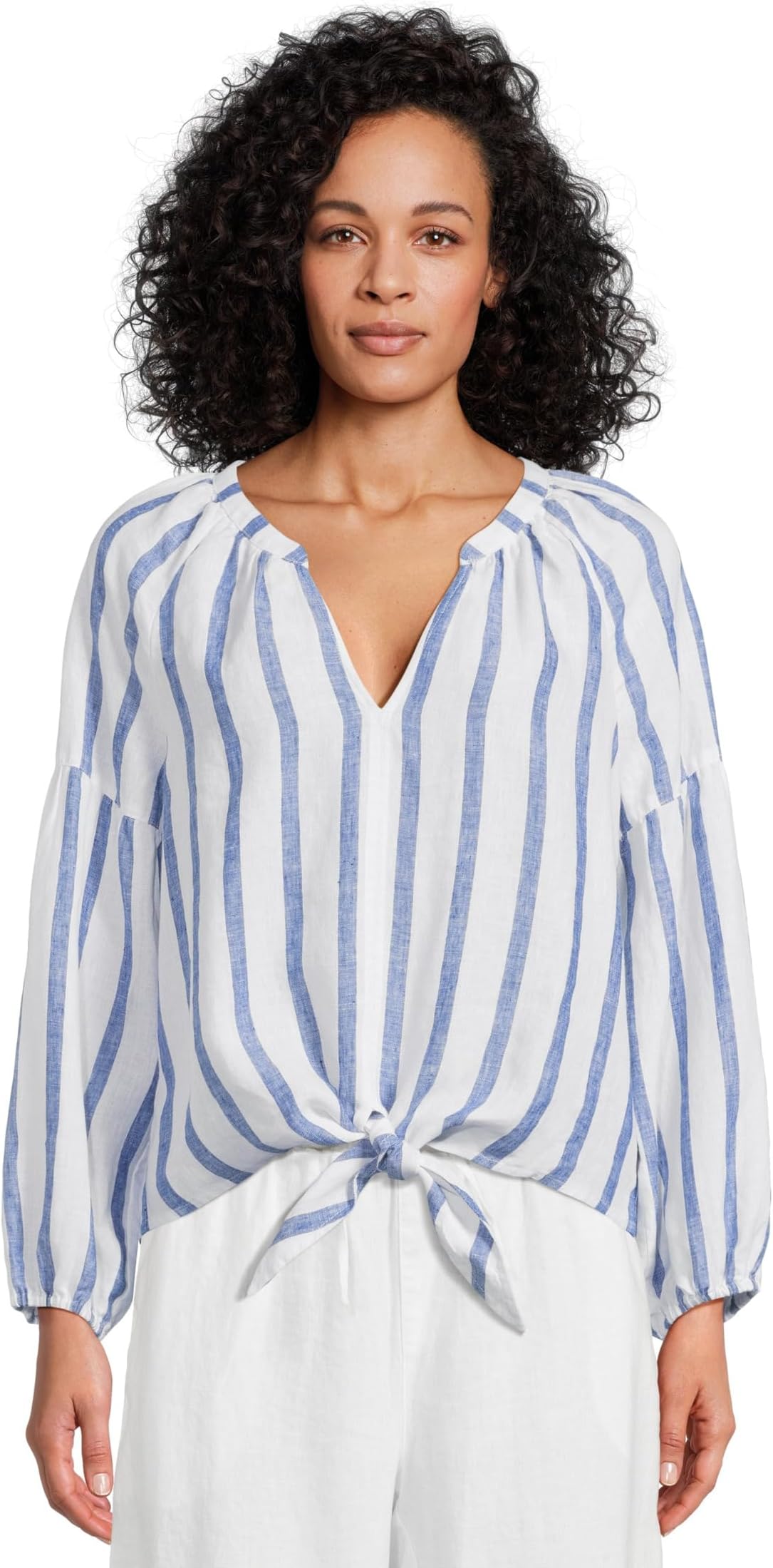 

Топ Tommy Bahama Coastlina Long Sleeve Tie Front Top, цвет Cobalt Haze