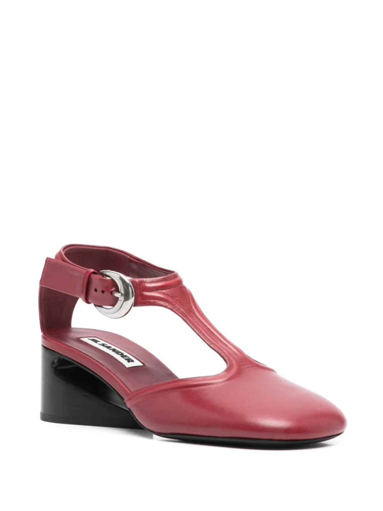 Туфли кожаные 50 мм Jil Sander, красный — фото 2