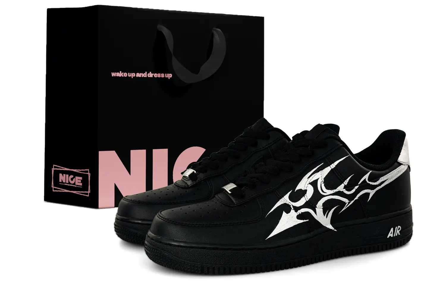 

Nike Кроссовки для скейтбординга Air Force 1 с износостойким низким верхом, унисекс, серебристо-черный