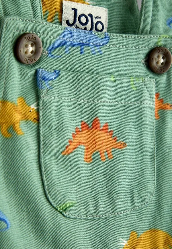 Комбинезон из саржевой ткани с принтом, стандартного кроя Jojo Maman Bébé, Green Dino — фото 3