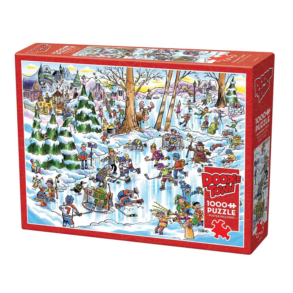 

Пазл Cobble Hill DoodleTown: Hockey Town 1000 шт. Outset Media, мультиколор