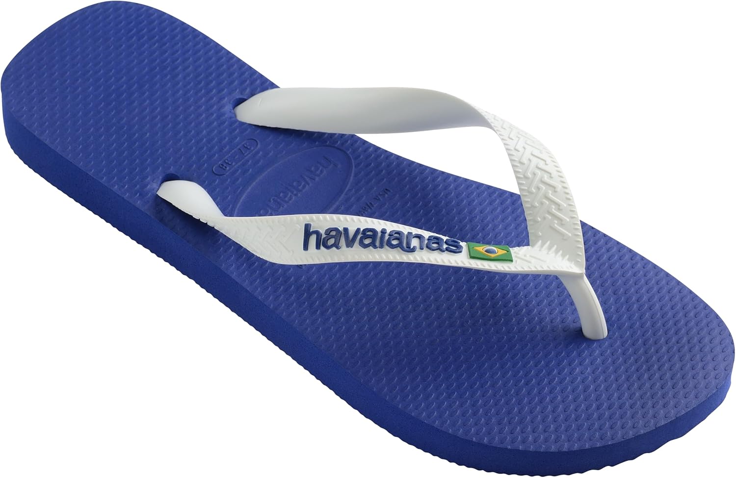 Havaianas - Top Brasil Logo, удобные, прочные и легкие шлепанцы, с противоскользящей подошвой, флаг Бразилии на ремешках, унисекс для взрослых, синий — фото 2