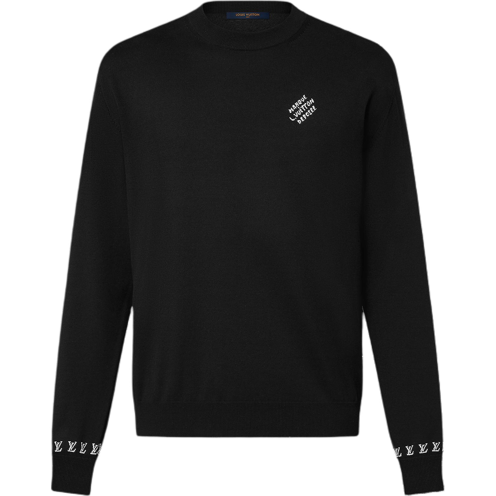 

Long Sleeved Cotton Crewneck LOUIS VUITTON, черный