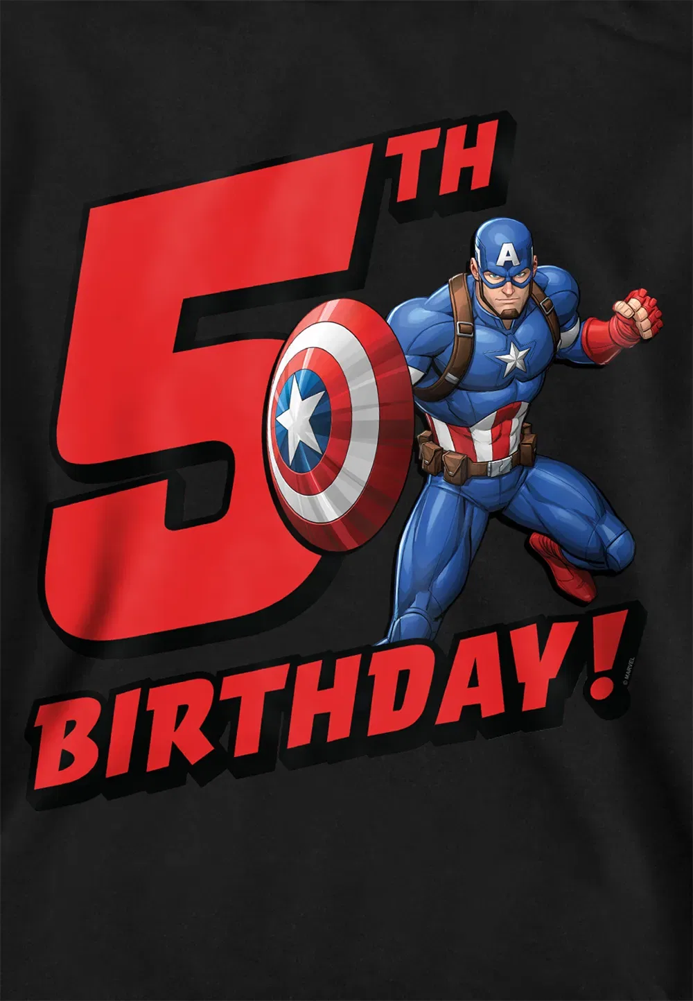 Детская худи Marvel Captain America Birthday, черная, черный — фото 2