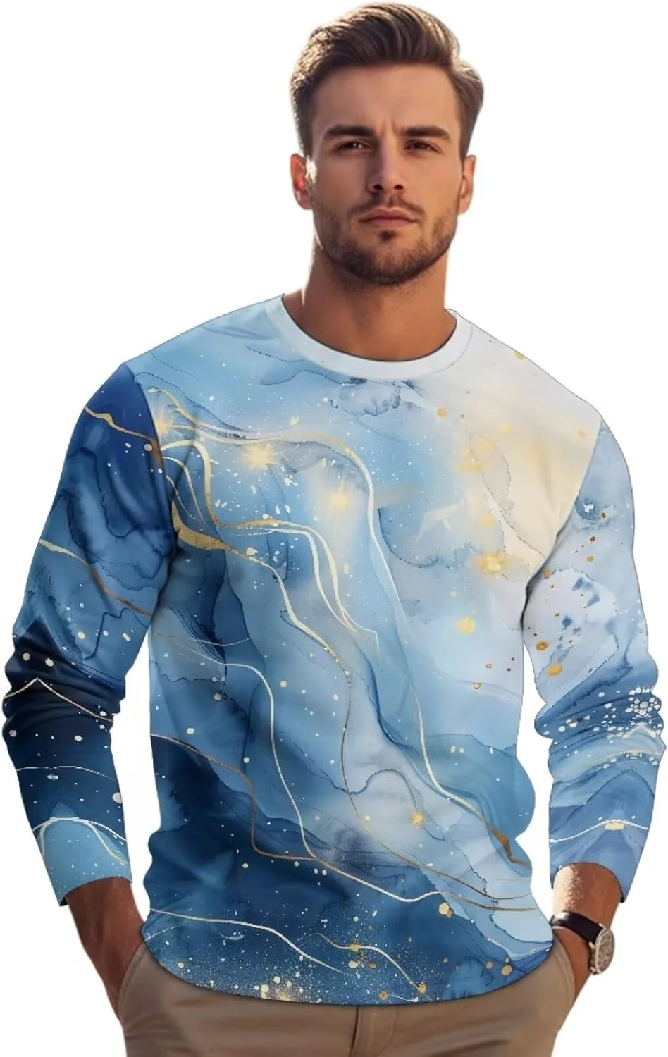 

Мужская футболка с длинным рукавом и круглым вырезом, влагоотводящая, для офиса и спортзала RMMRIYUE