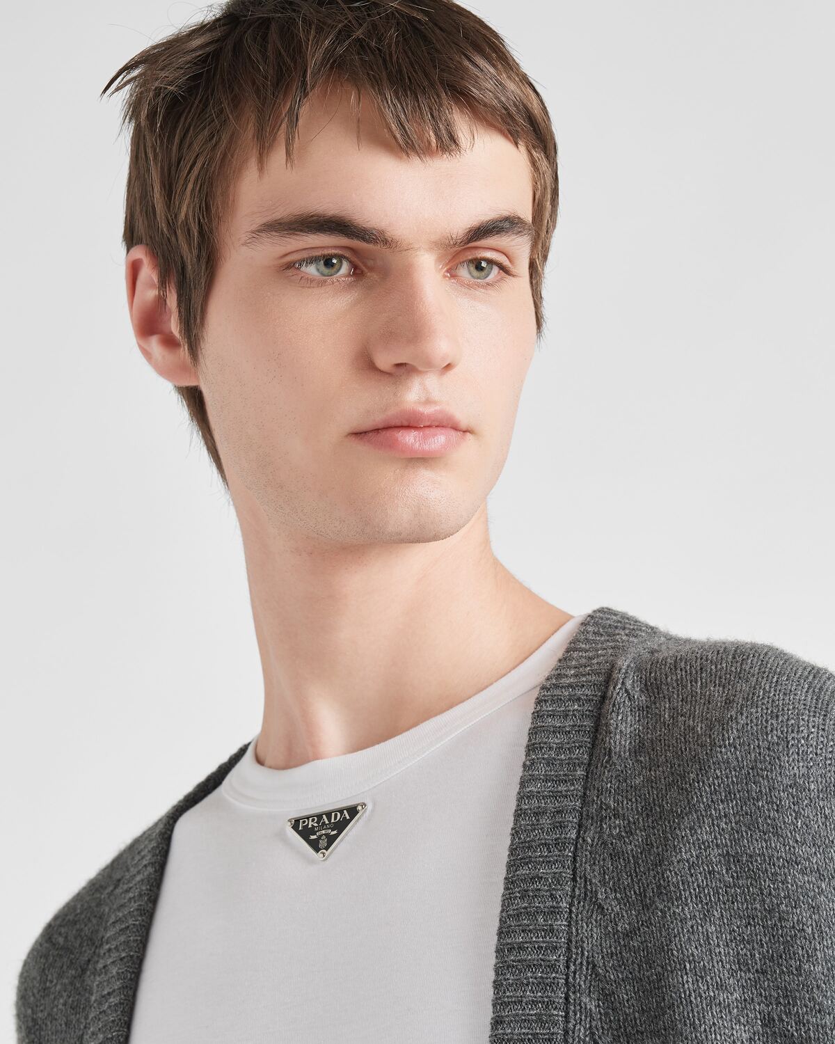 Хлопковая футболка Prada, белая — фото 3