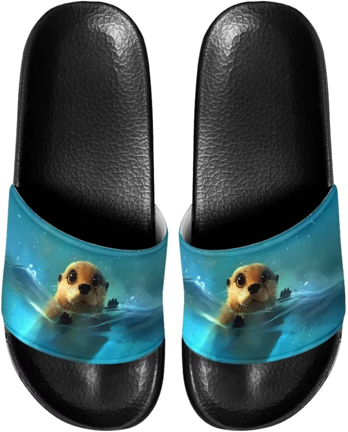 

Мужские шлепанцы для душа Kathyboom, пляжные летние сандалии, открытый носок, нескользящие, на плоской подошве, домашние тапочки, Otter