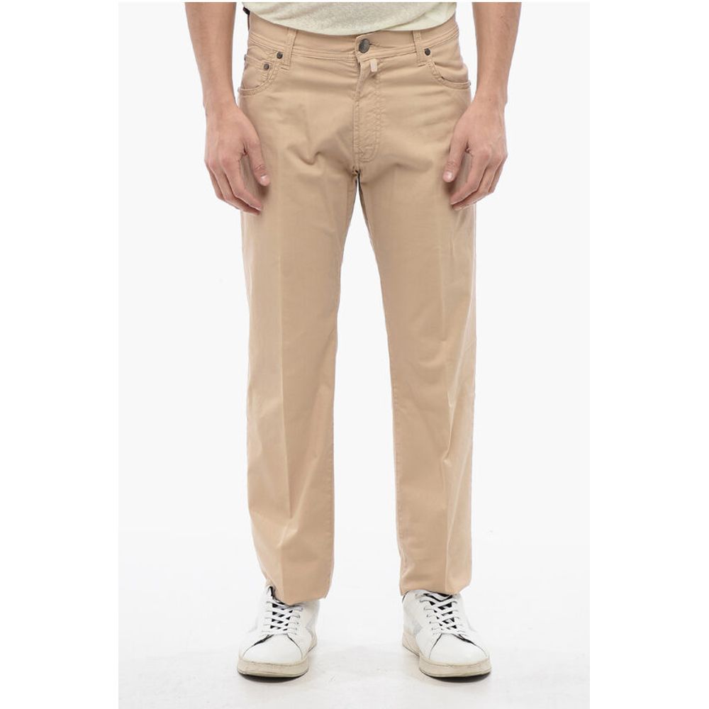 

Однотонные эластичные хлопковые брюки ID с пятью карманами Corneliani, Beige