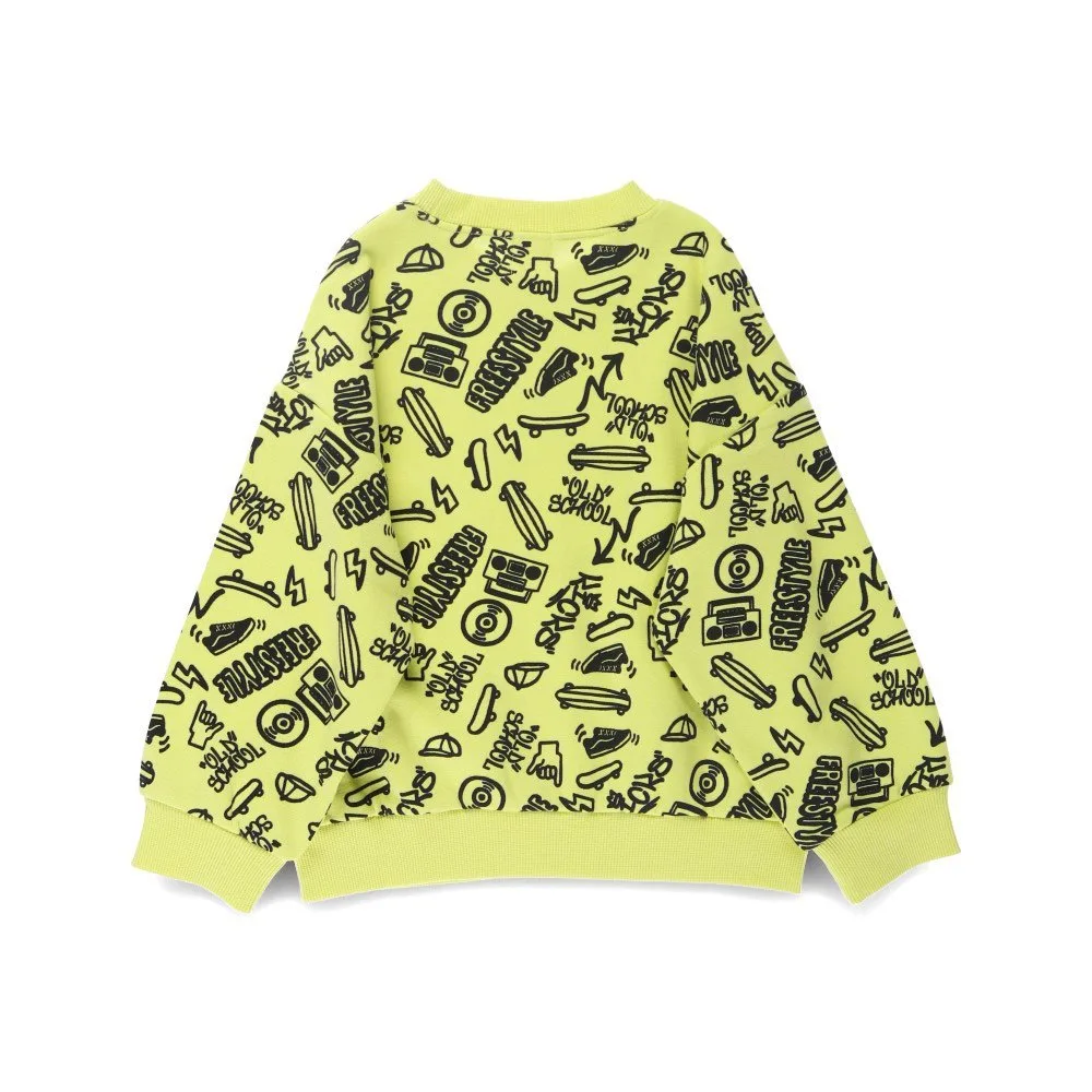Свитшот с различными графическими принтами Branshes, 65_Lime_Hand-drawn all-over pattern — фото 3