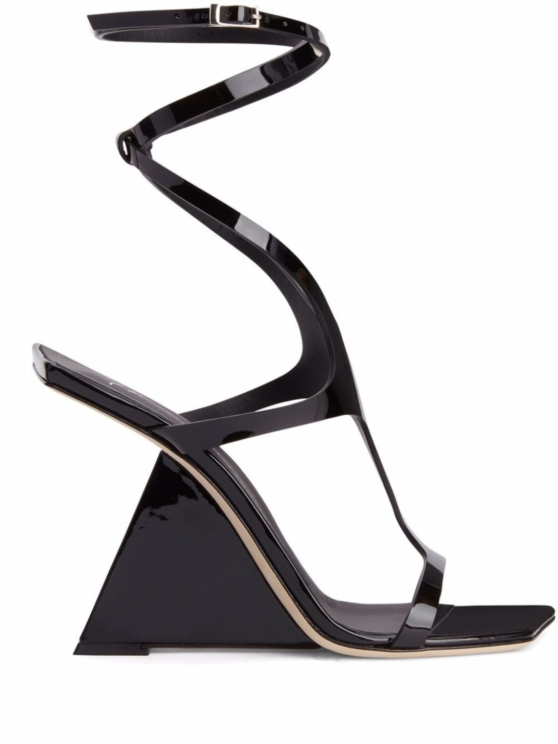 Giuseppe Zanotti босоножки Tutankamon 105 из лакированной кожи, черный