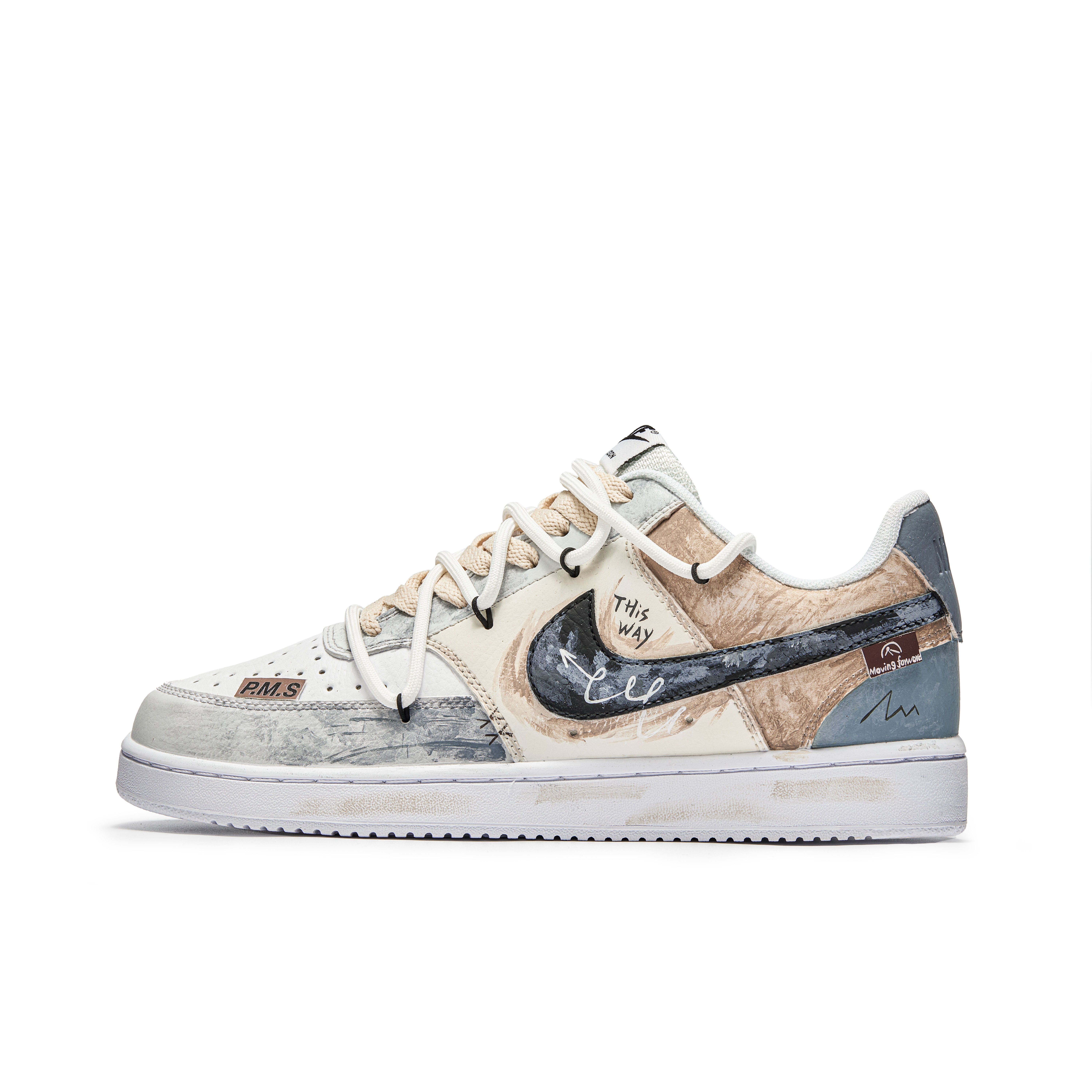 

Nike Кроссовки для скейтборда Court Vision 1 PMS Forward с низким верхом, водонепроницаемые, противоскользящие, мужские, сине-белые