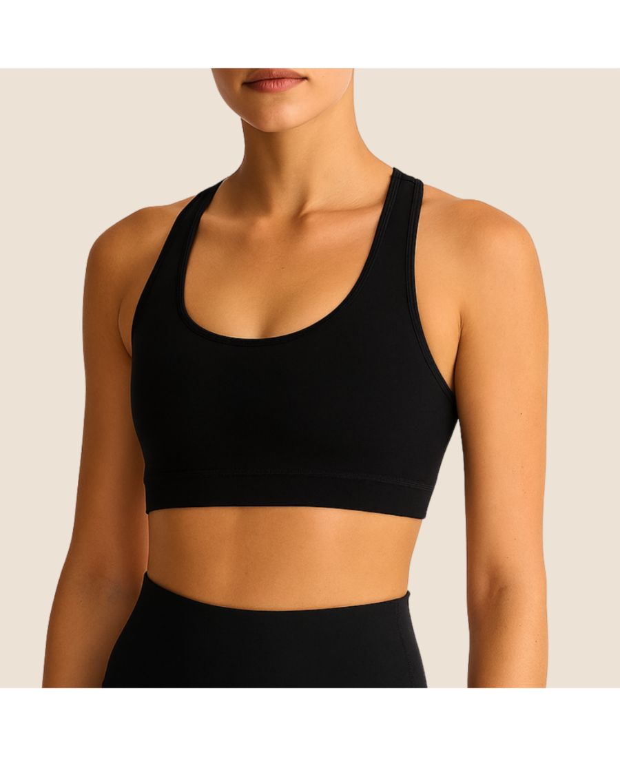 

Женский хлопковый бюстгальтер-топ Glide с перекрестными лямками на спине Meadow, Black