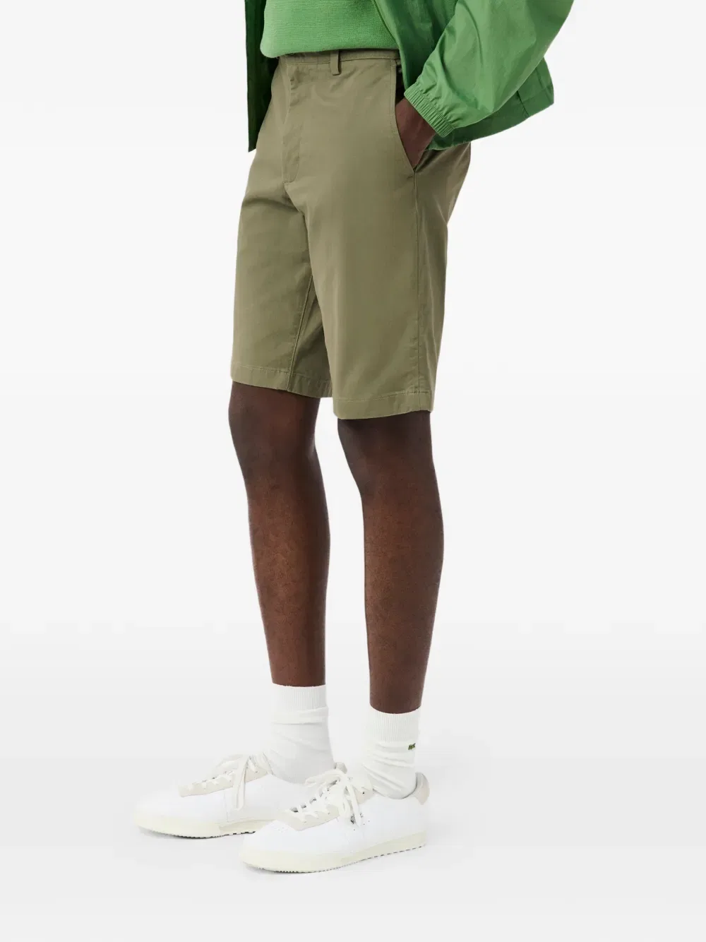 Эластичные бермуды Lacoste, зеленый — фото 4