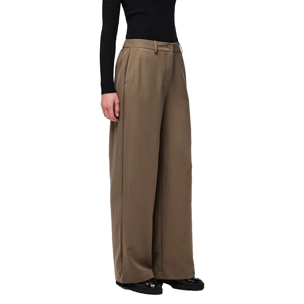 

Брюки с высокой талией Pieces Kamil Wide Leg, коричневый