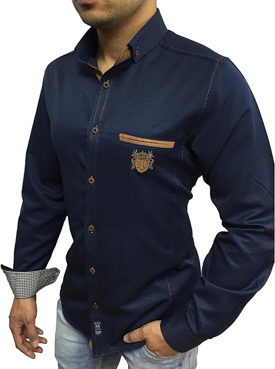 

Рубашка Megaman Casual Outdoor Freizeit, темно синий