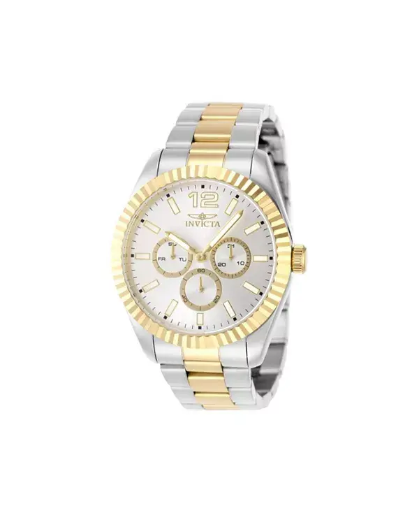 

Мужские кварцевые часы-хронограф 49516 с серебристым циферблатом Invicta, gold