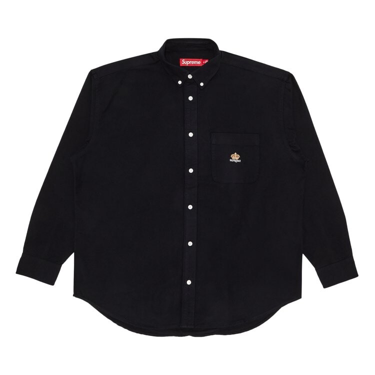 

Рубашка Supreme Loose Fit Flannel Oxford Shirt, черный