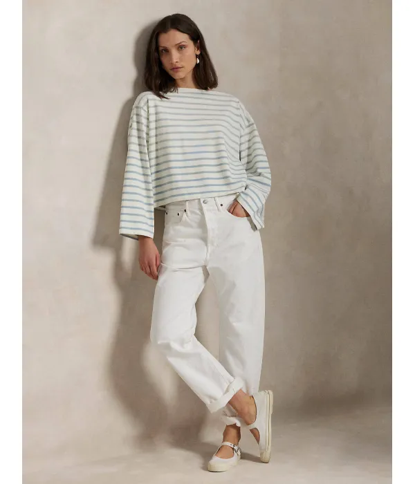 Блуза в морском стиле Oversize fit Polo Ralph Lauren, синий — фото 3