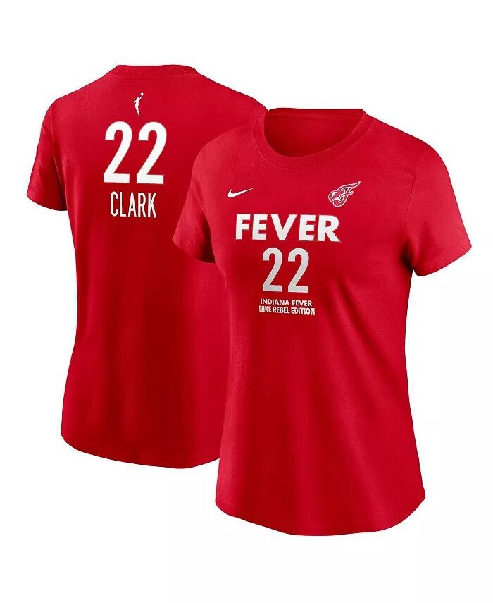 

Женская футболка Caitlin Clark Red Indiana Fever 2024 WNBA Draft Rebel Edition с именем игрока и номером Nike, красный